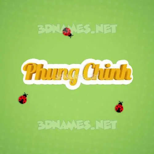 phung chinh in Ladybugs style - 3D name wallpaper phung chinh in Ladybugs style - 3D name wallpaper