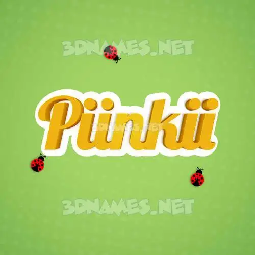 piinkii in Ladybugs style - 3D name wallpaper