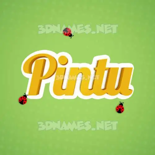 pintu in Ladybugs style - 3D name wallpaper