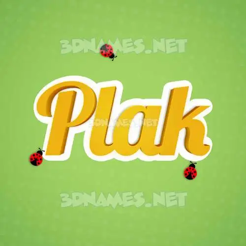 plak in Ladybugs style - 3D name wallpaper plak in Ladybugs style - 3D name wallpaper