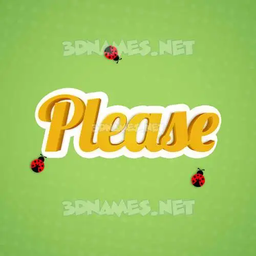 please in Ladybugs style - 3D name wallpaper please in Ladybugs style - 3D name wallpaper