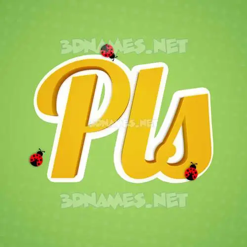 pls in Ladybugs style - 3D name wallpaper pls in Ladybugs style - 3D name wallpaper