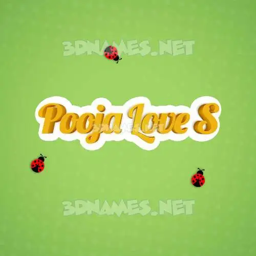 pooja love s in Ladybugs style - 3D name wallpaper pooja love s in Ladybugs style - 3D name wallpaper