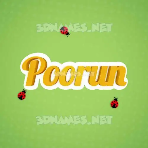 poorun in Ladybugs style - 3D name wallpaper