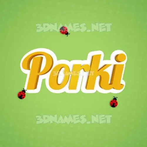 porki in Ladybugs style - 3D name wallpaper porki in Ladybugs style - 3D name wallpaper
