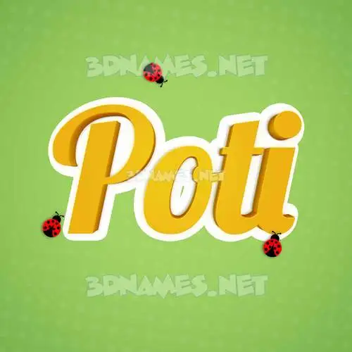 poti in Ladybugs style - 3D name wallpaper poti in Ladybugs style - 3D name wallpaper