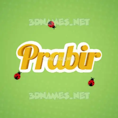 prabir in Ladybugs style - 3D name wallpaper