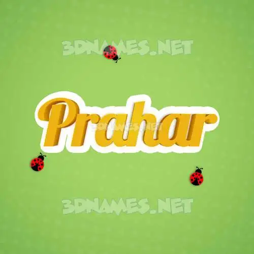 prahar in Ladybugs style - 3D name wallpaper