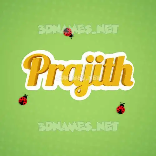 prajith in Ladybugs style - 3D name wallpaper