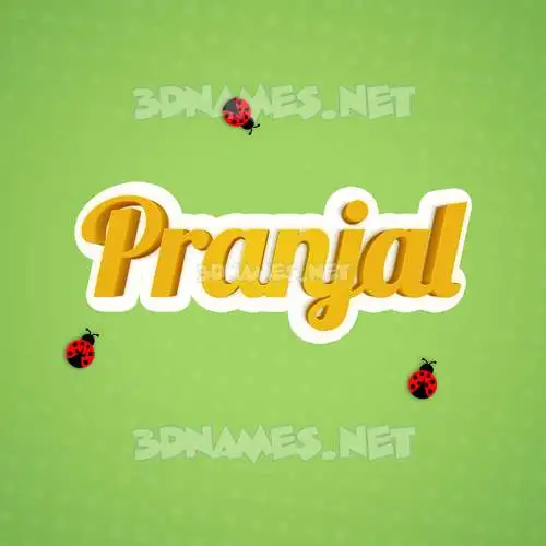 pranjal in Ladybugs style - 3D name wallpaper