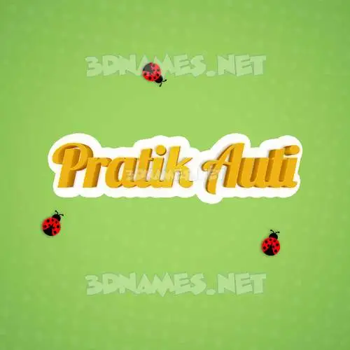 pratik auti in Ladybugs style - 3D name wallpaper