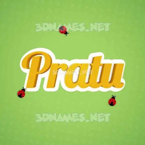 pratu in Ladybugs style - 3D name wallpaper