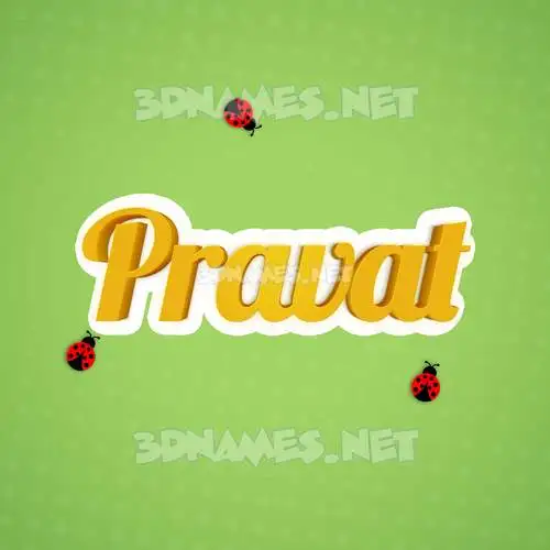pravat in Ladybugs style - 3D name wallpaper