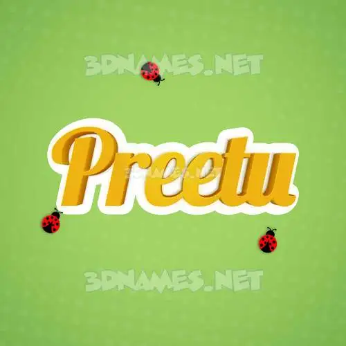 preetu in Ladybugs style - 3D name wallpaper