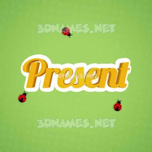 present in Ladybugs style - 3D name wallpaper present in Ladybugs style - 3D name wallpaper