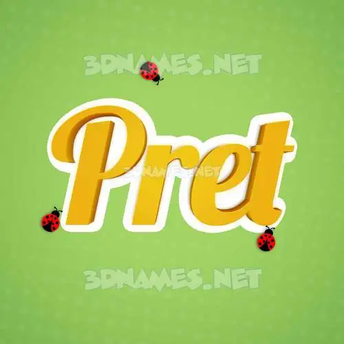 pret in Ladybugs style - 3D name wallpaper pret in Ladybugs style - 3D name wallpaper