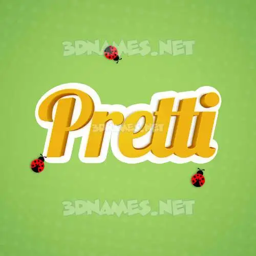 pretti in Ladybugs style - 3D name wallpaper pretti in Ladybugs style - 3D name wallpaper