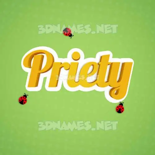 priety in Ladybugs style - 3D name wallpaper priety in Ladybugs style - 3D name wallpaper