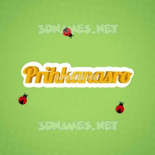 prihkanasro in Ladybugs style - 3D name wallpaper