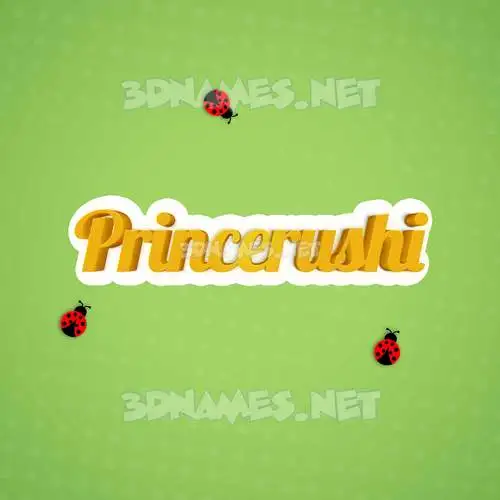 princerushi in Ladybugs style - 3D name wallpaper princerushi in Ladybugs style - 3D name wallpaper