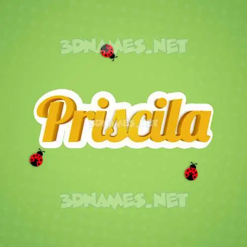 priscila in Ladybugs style - 3D name wallpaper