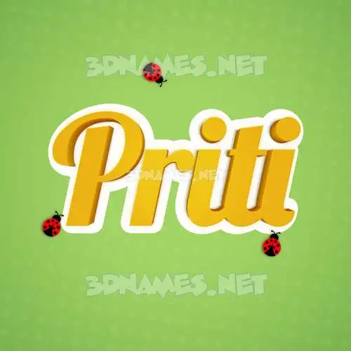 priti in Ladybugs style - 3D name wallpaper