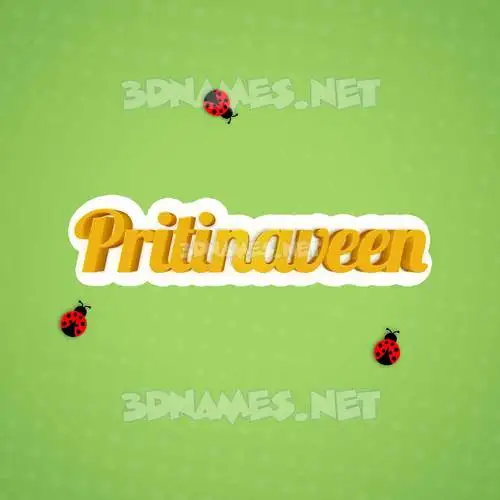 pritinaveen in Ladybugs style - 3D name wallpaper