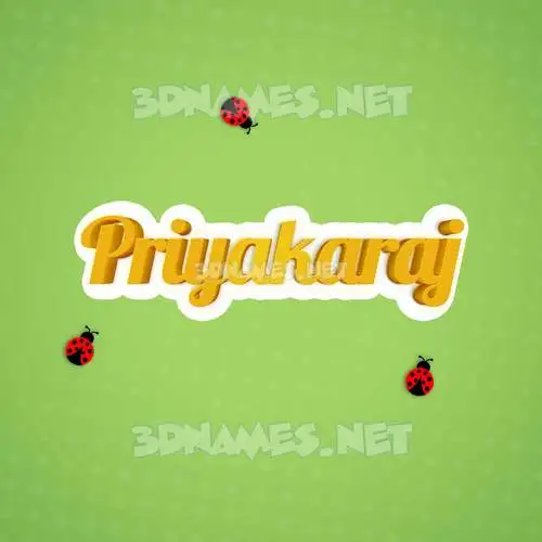 priyakaraj in Ladybugs style - 3D name wallpaper