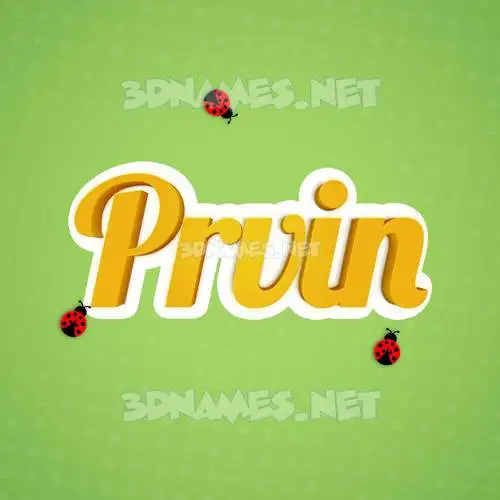 prvin in Ladybugs style - 3D name wallpaper