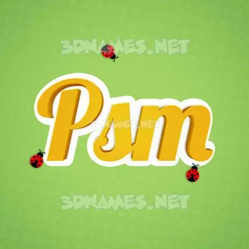 psm in Ladybugs style - 3D name wallpaper psm in Ladybugs style - 3D name wallpaper