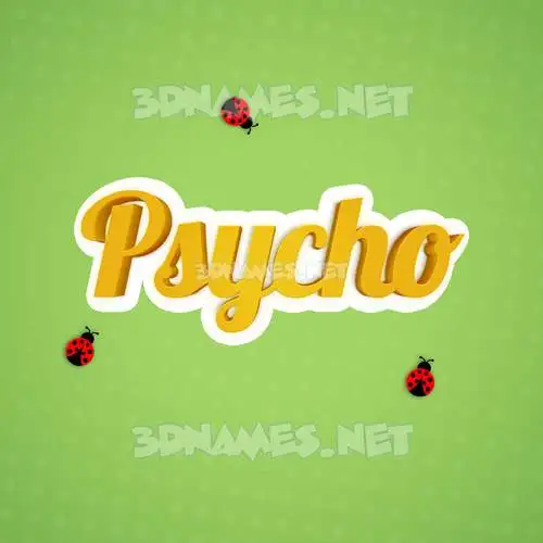 psycho in Ladybugs style - 3D name wallpaper psycho in Ladybugs style - 3D name wallpaper