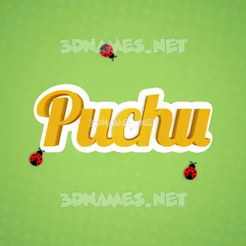 puchu in Ladybugs style - 3D name wallpaper