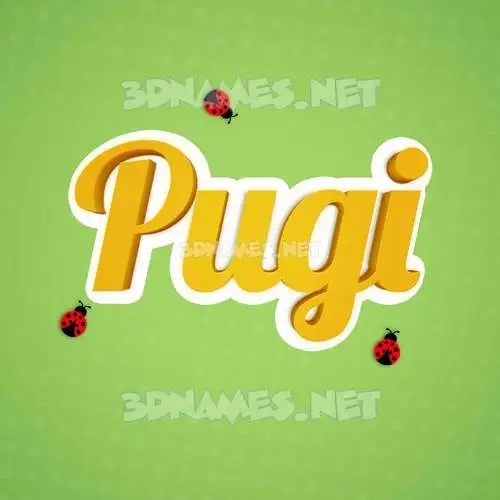 pugi in Ladybugs style - 3D name wallpaper