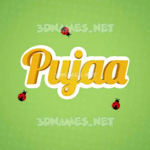 pujaa in Ladybugs style - 3D name wallpaper pujaa in Ladybugs style - 3D name wallpaper