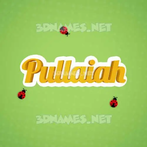 pullaiah in Ladybugs style - 3D name wallpaper