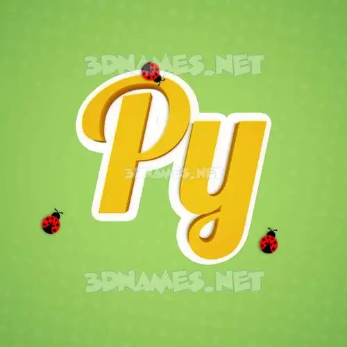 py in Ladybugs style - 3D name wallpaper