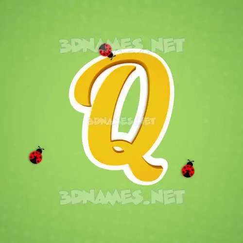 q in Ladybugs style - 3D name wallpaper q in Ladybugs style - 3D name wallpaper