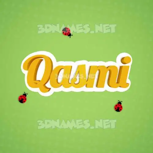 qasmi in Ladybugs style - 3D name wallpaper