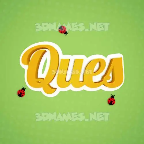ques in Ladybugs style - 3D name wallpaper