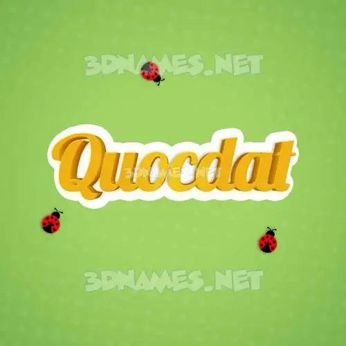 quocdat in Ladybugs style - 3D name wallpaper