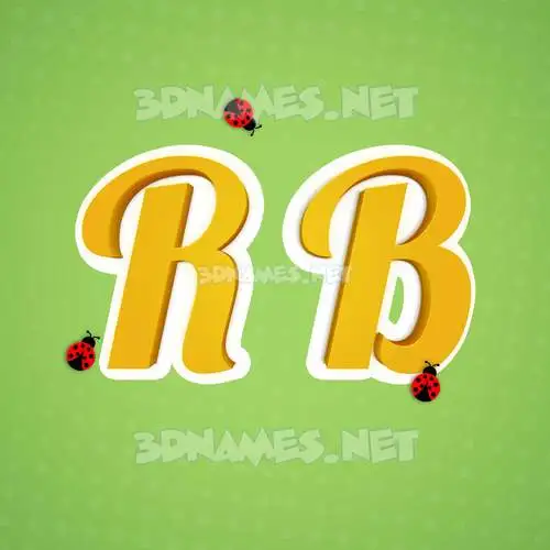 r b in Ladybugs style - 3D name wallpaper r b in Ladybugs style - 3D name wallpaper