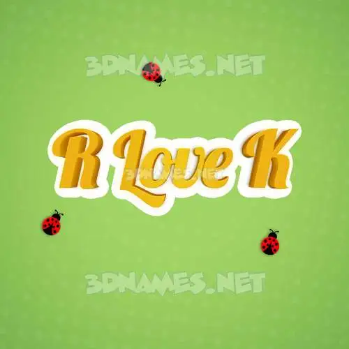 r love k in Ladybugs style - 3D name wallpaper r love k in Ladybugs style - 3D name wallpaper