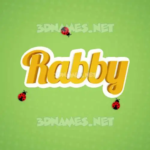 rabby in Ladybugs style - 3D name wallpaper rabby in Ladybugs style - 3D name wallpaper