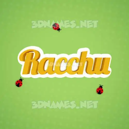 racchu in Ladybugs style - 3D name wallpaper racchu in Ladybugs style - 3D name wallpaper