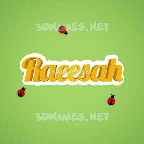 raeesah in Ladybugs style - 3D name wallpaper