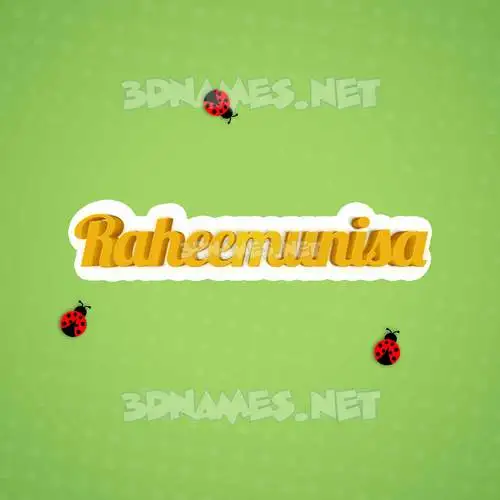 raheemunisa in Ladybugs style - 3D name wallpaper