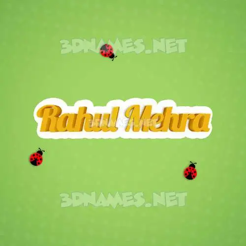rahul mehra in Ladybugs style - 3D name wallpaper