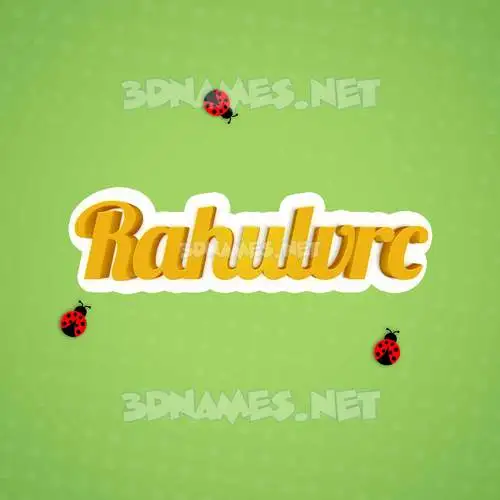 rahulvrc in Ladybugs style - 3D name wallpaper