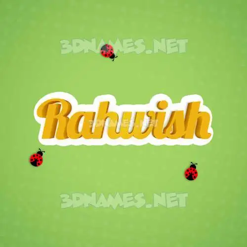 rahwish in Ladybugs style - 3D name wallpaper