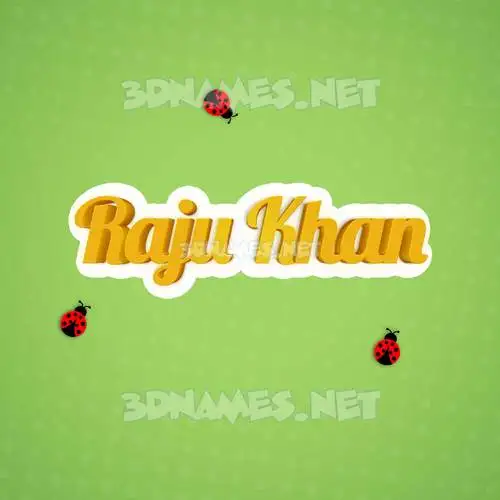raju khan in Ladybugs style - 3D name wallpaper